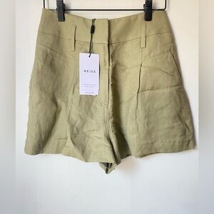 Reiss Shorts Women's 2 Linen High Waist Short NWT